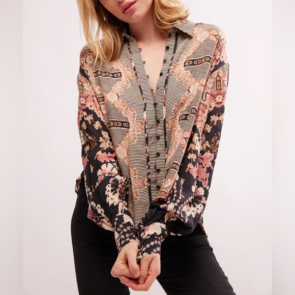 Free People Tops - Free People Multicolor Button Down Shirt